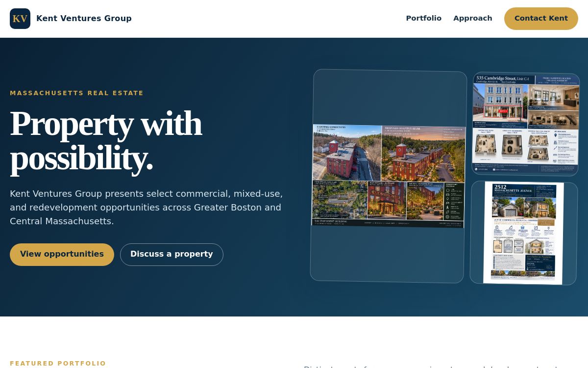 Preview of the Kent Ventures Group homepage